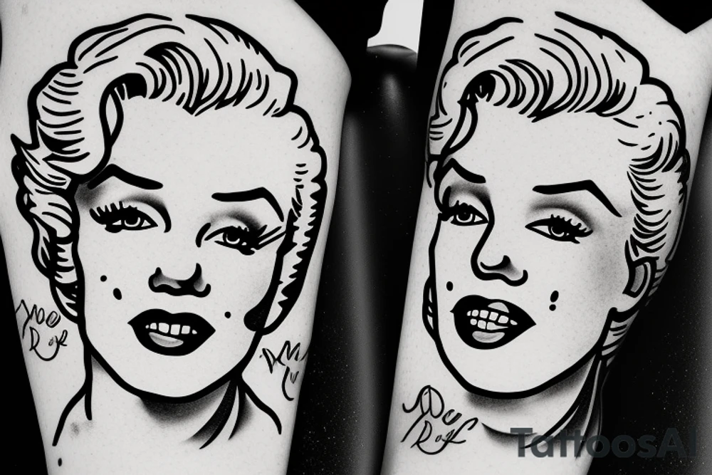marilyn monroe roses tattoo idea