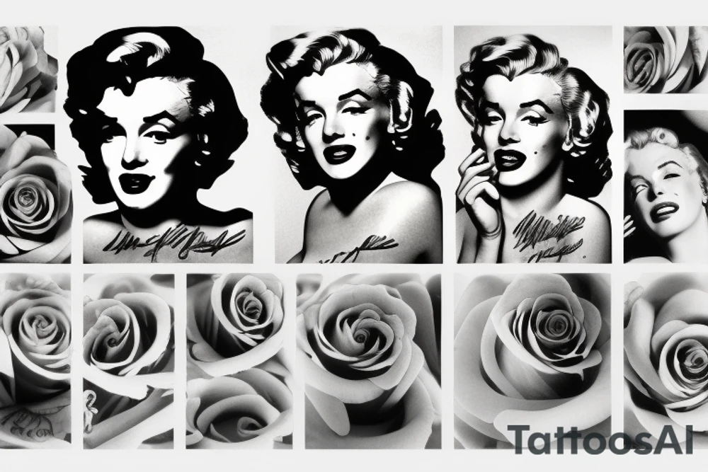 marilyn monroe roses tattoo idea