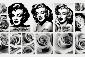 marilyn monroe roses tattoo idea