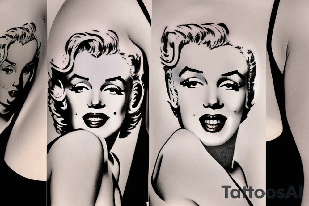 marilyn monroe sleeve tattoo idea