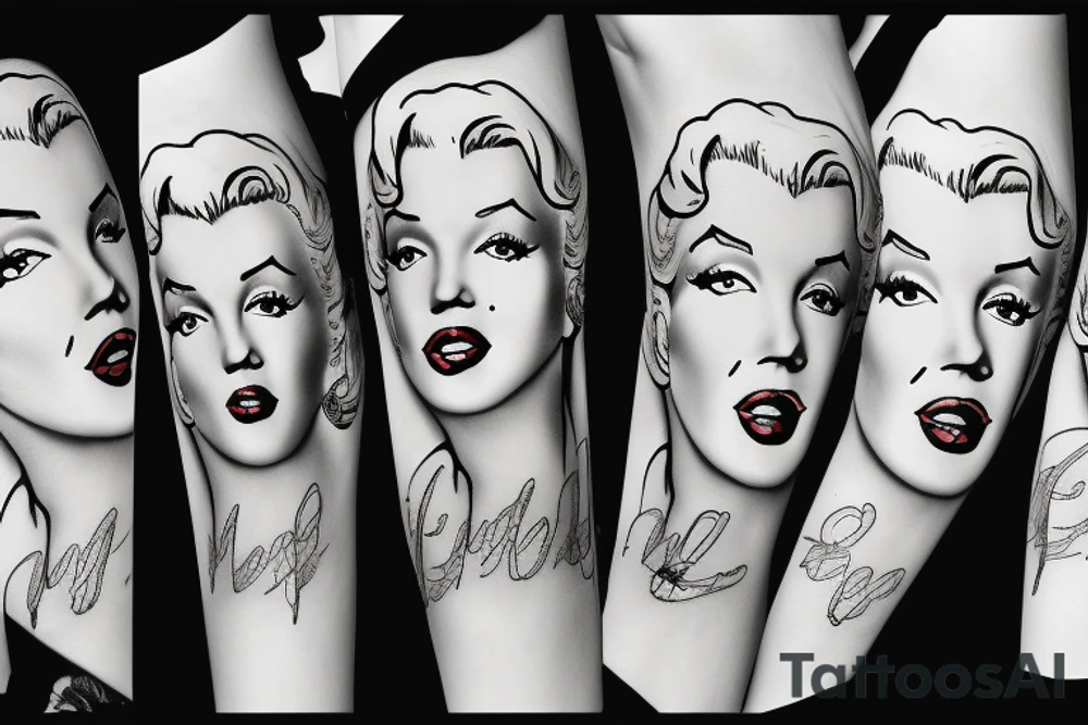 marilyn monroe sleeve tattoo idea