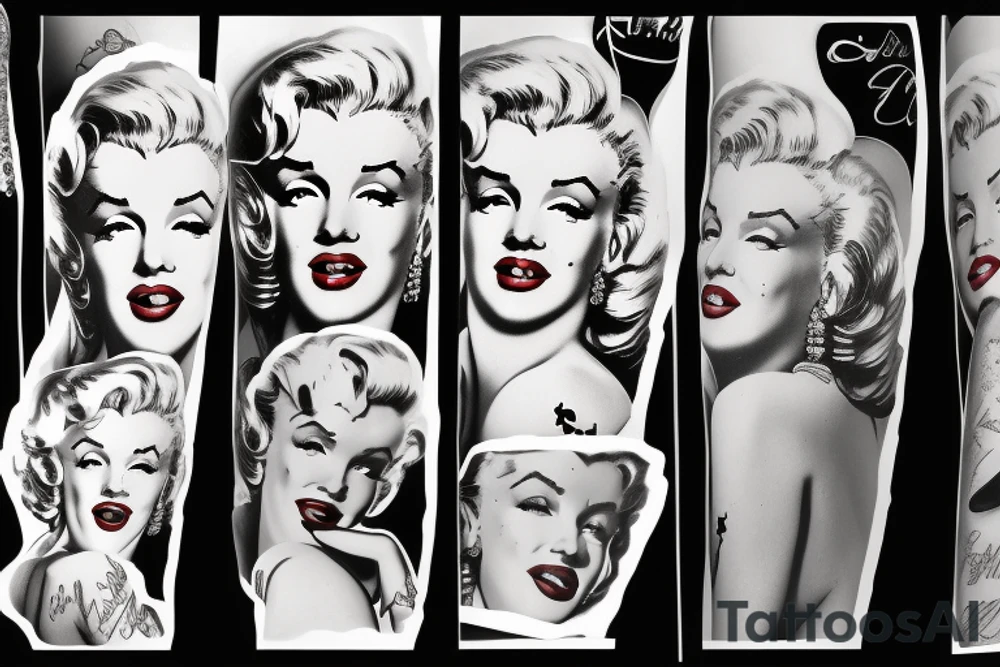 marilyn monroe sleeve tattoo idea