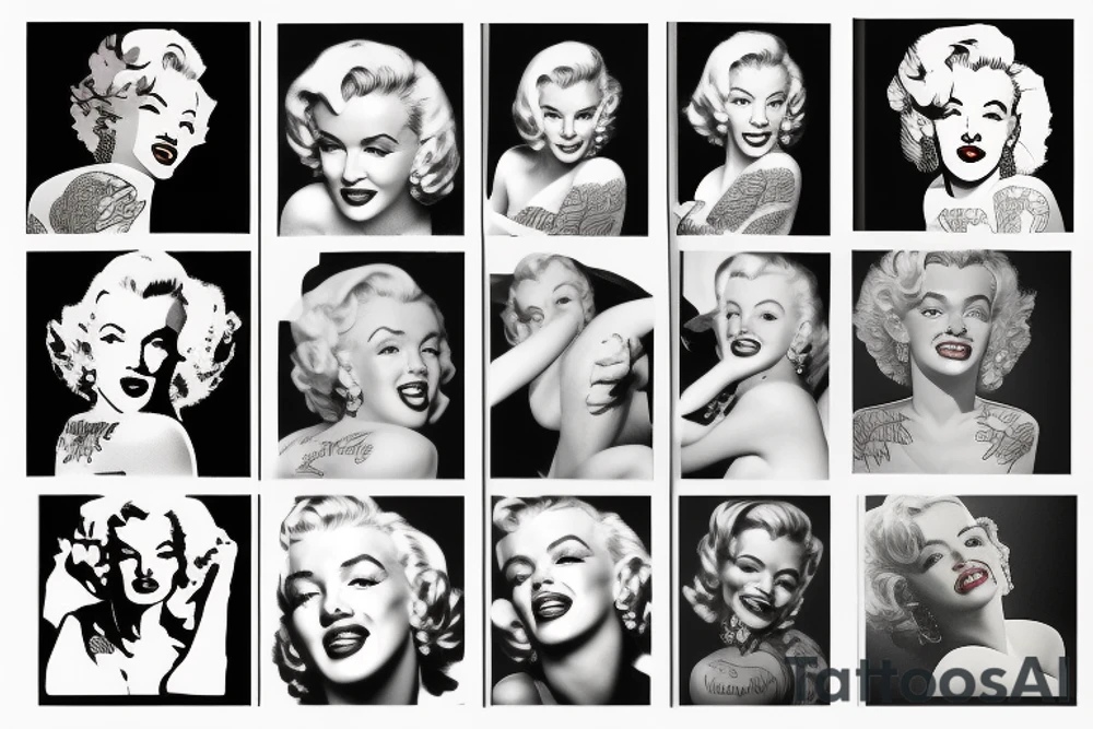 marilyn monroe sleeve tattoo idea