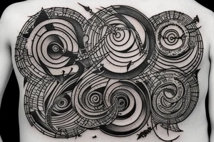 Dante's inferno inspired tattoo, including all inferno circles and creatures tattoo idea