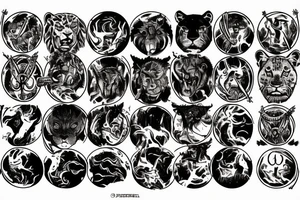Dante's inferno inspired tattoo, including all inferno circles and creatures (Cerberus, Minos, leopard, lion) tattoo idea