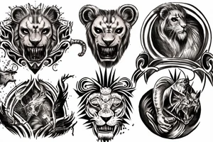 Dante's inferno inspired tattoo, including all inferno circles and creatures (Cerberus, Minos, leopard, lion) tattoo idea