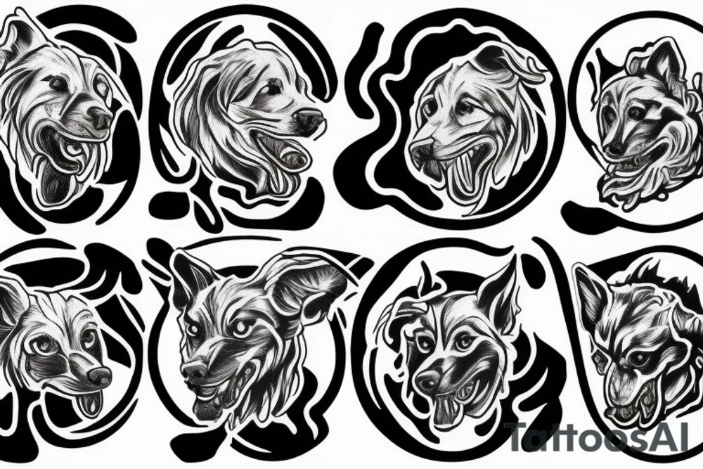 three head dog Cerberus tattoo idea