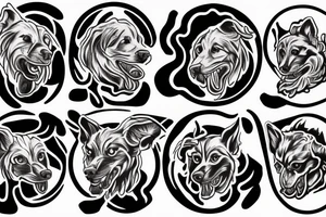 three head dog Cerberus tattoo idea