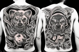 three head dog Cerberus tattoo idea