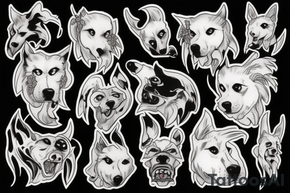 three head dog Cerberus tattoo idea