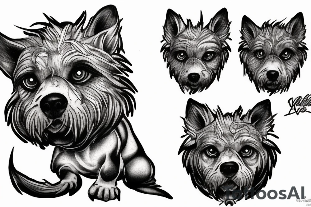 three head dog Cerberus tattoo idea