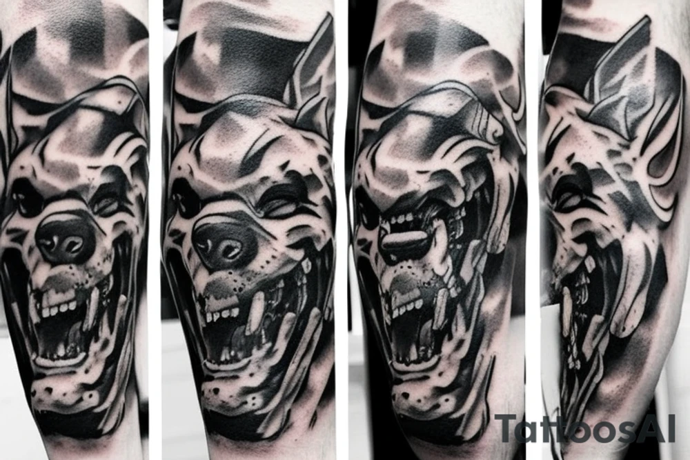 three head dog Cerberus tattoo idea