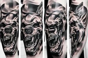 three head dog Cerberus tattoo idea