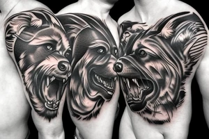 three head dog Cerberus tattoo idea