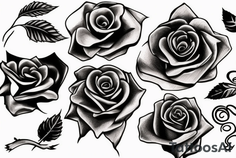 smoking rose on fire tattoo idea