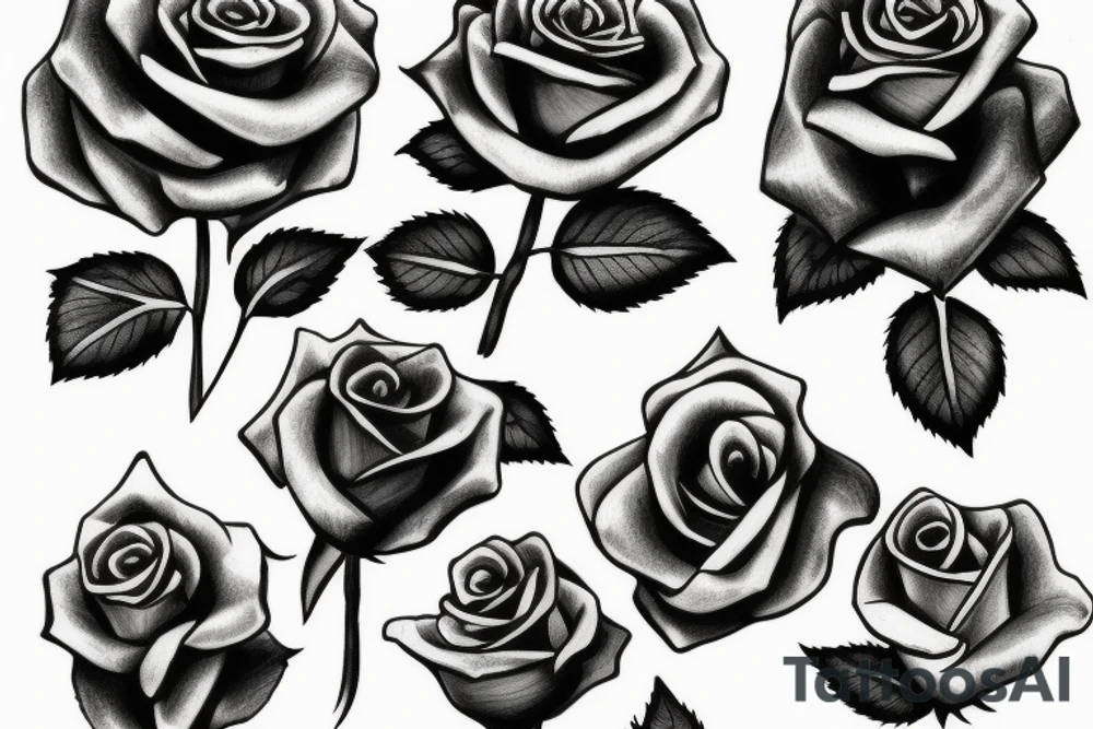smoking rose on fire tattoo idea