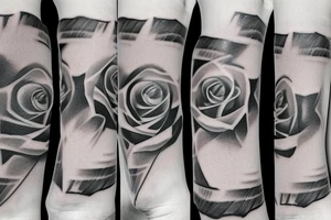 smoking rose on fire tattoo idea