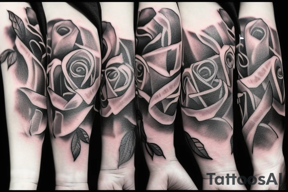 smoking rose on fire tattoo idea