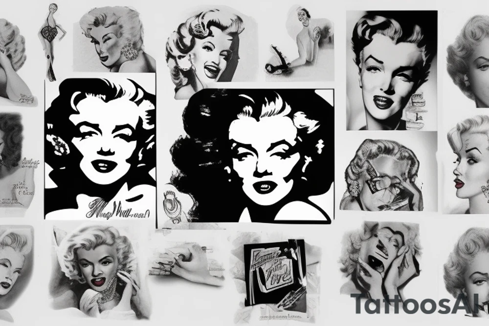 marilyn monroe sleeve tattoo idea