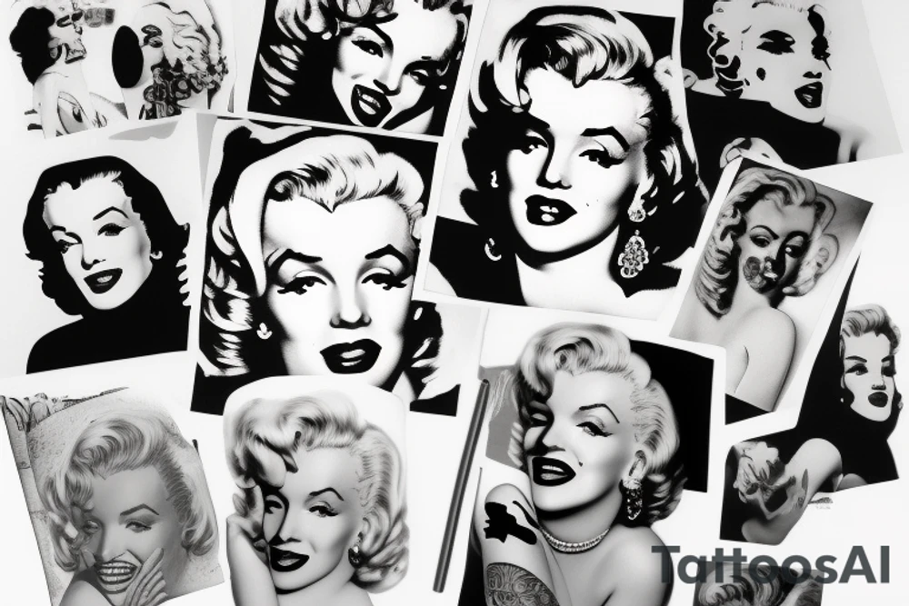 marilyn monroe sleeve tattoo idea
