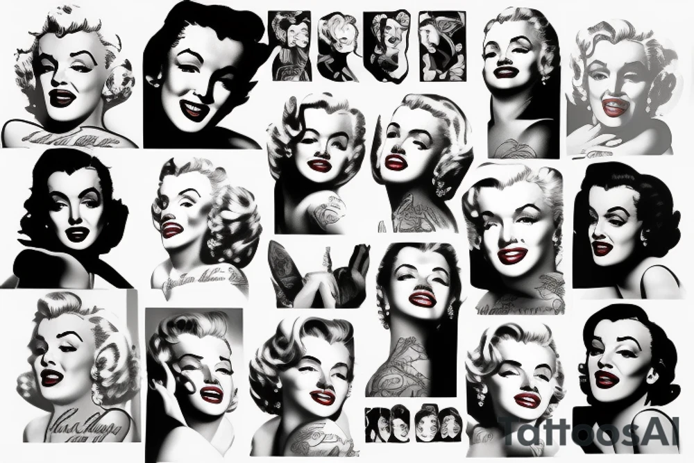 marilyn monroe sleeve tattoo idea