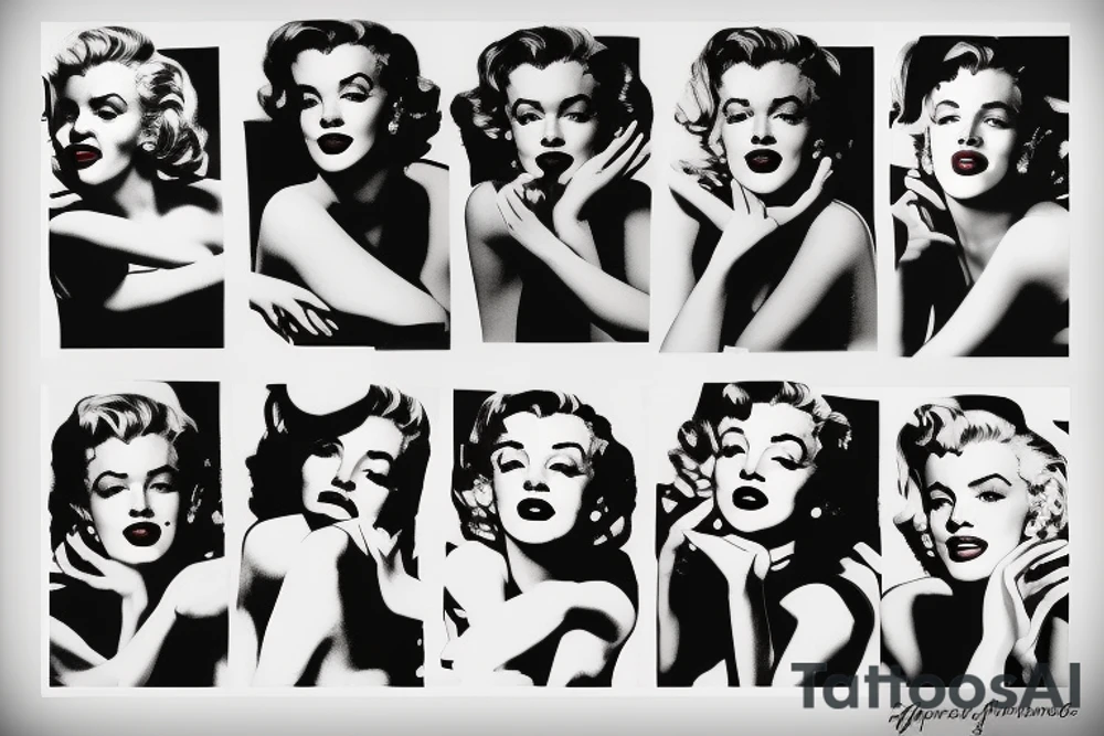 marilyn monroe sleeve tattoo idea