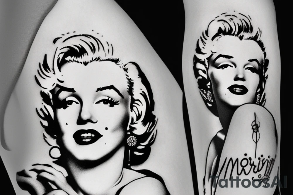 marilyn monroe sleeve tattoo idea