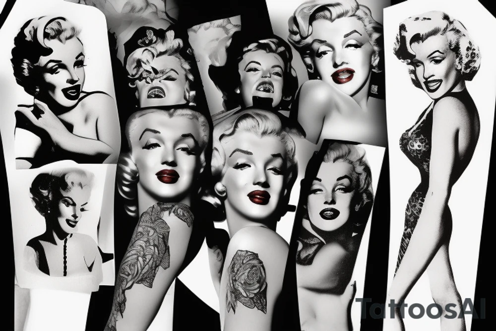 marilyn monroe sleeve tattoo idea