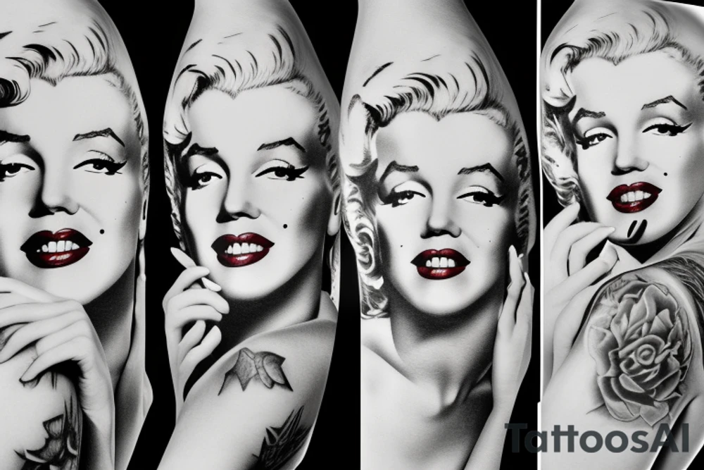 marilyn monroe sleeve tattoo idea