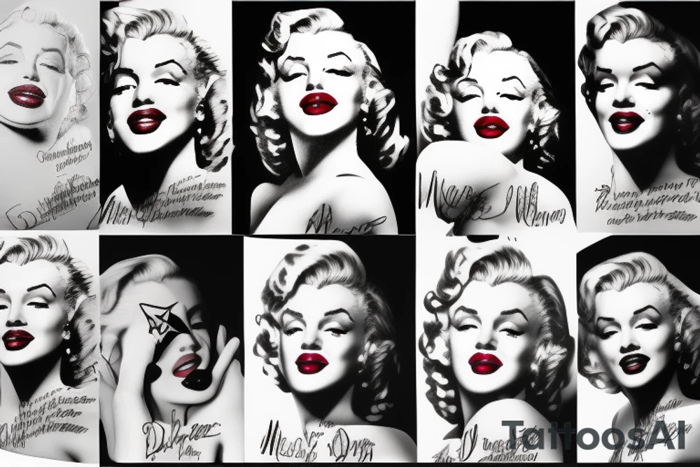 marilyn monroe face tattoo idea