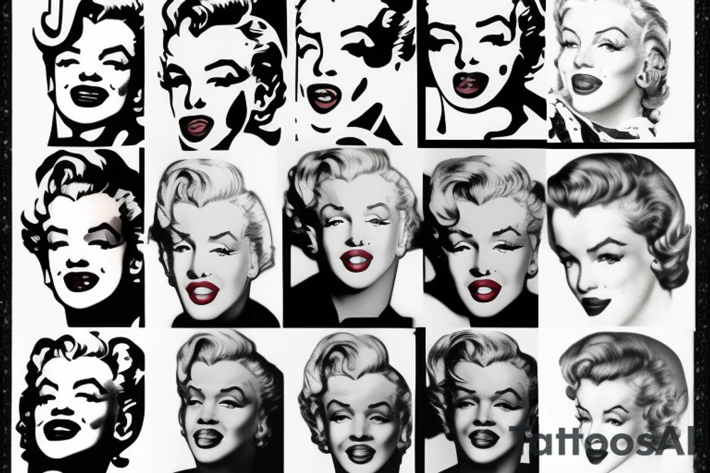 marilyn monroe face tattoo idea