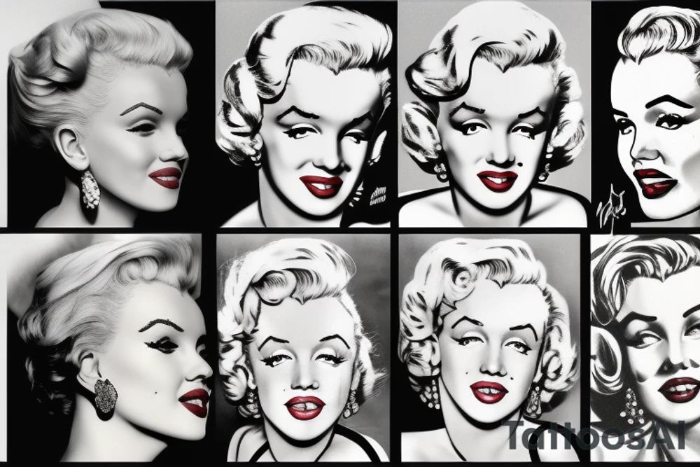 marilyn monroe face tattoo idea