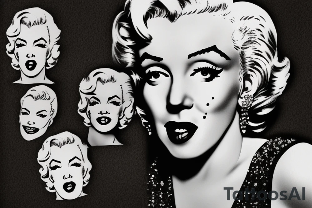 marilyn monroe face tattoo idea