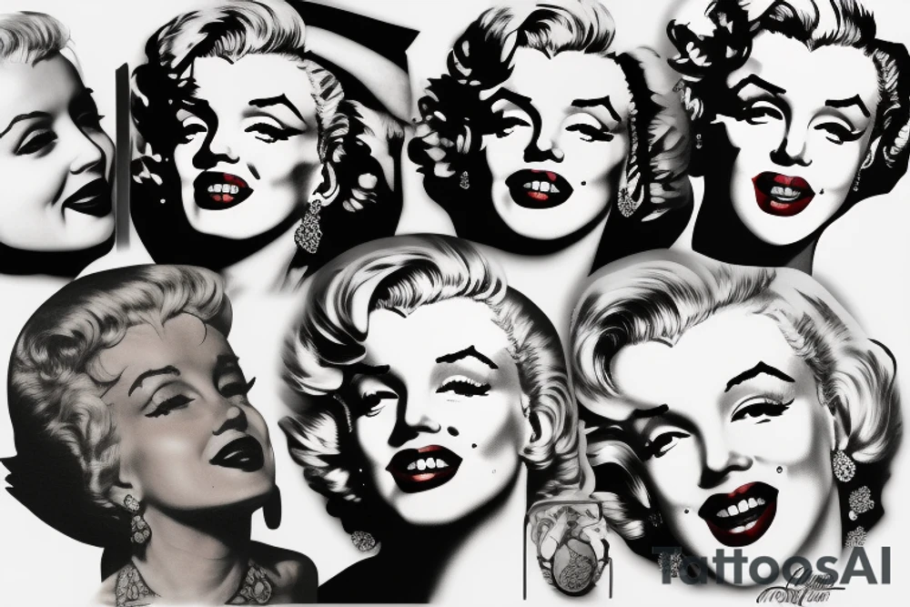 marilyn monroe face tattoo idea