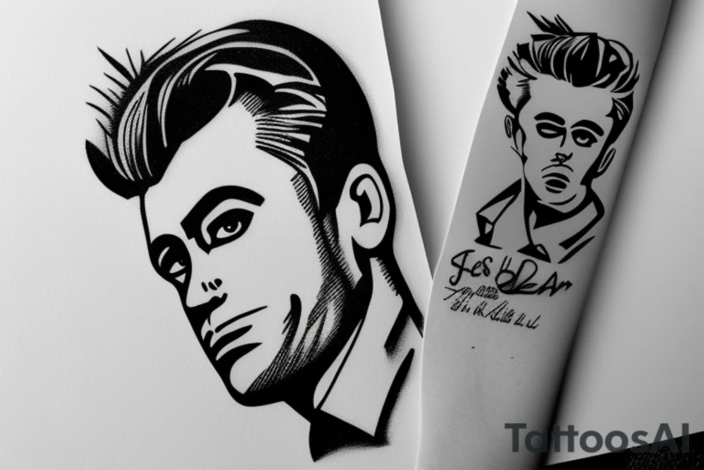 james dean face tattoo idea