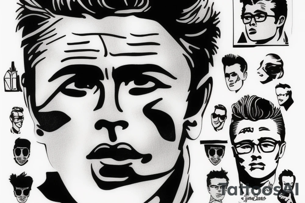 james dean face tattoo idea