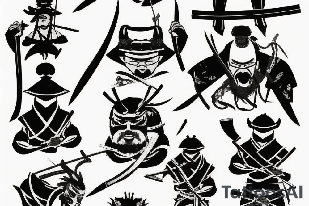 katana samurai-style tattoo idea