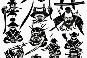 katana samurai-style tattoo idea