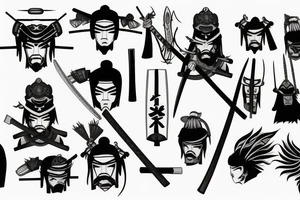 katana samurai-style tattoo idea