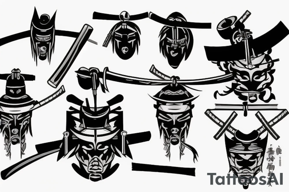 katana samurai-style tattoo idea