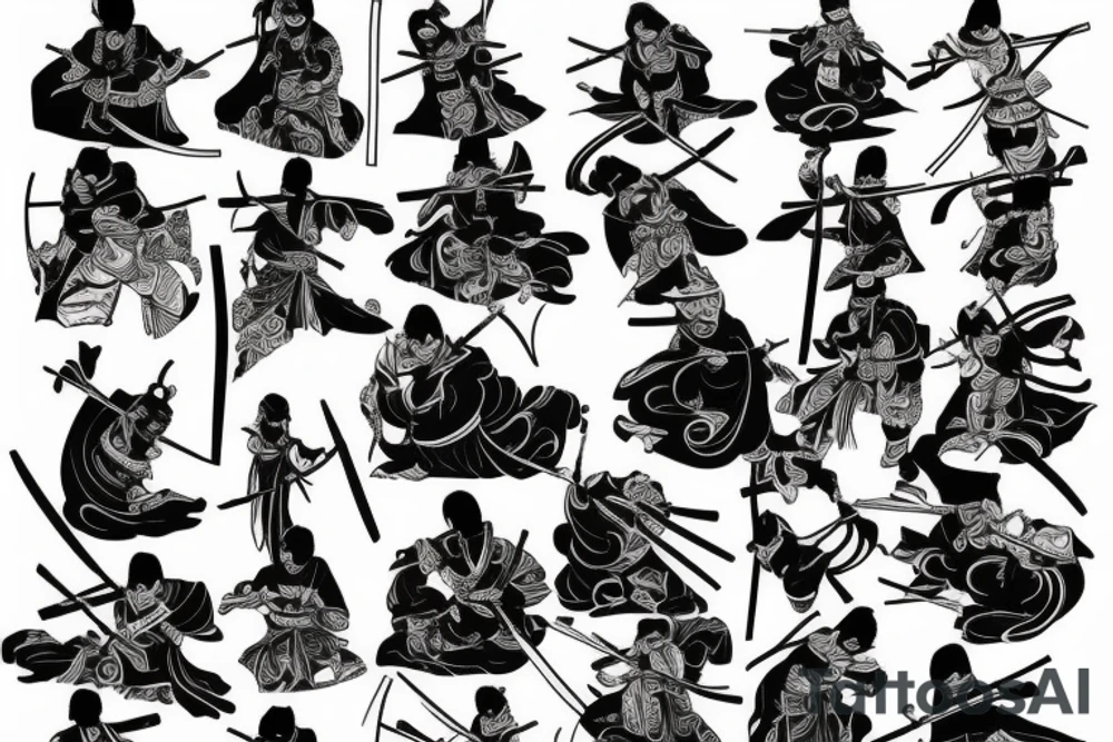 katana samurai-style tattoo idea