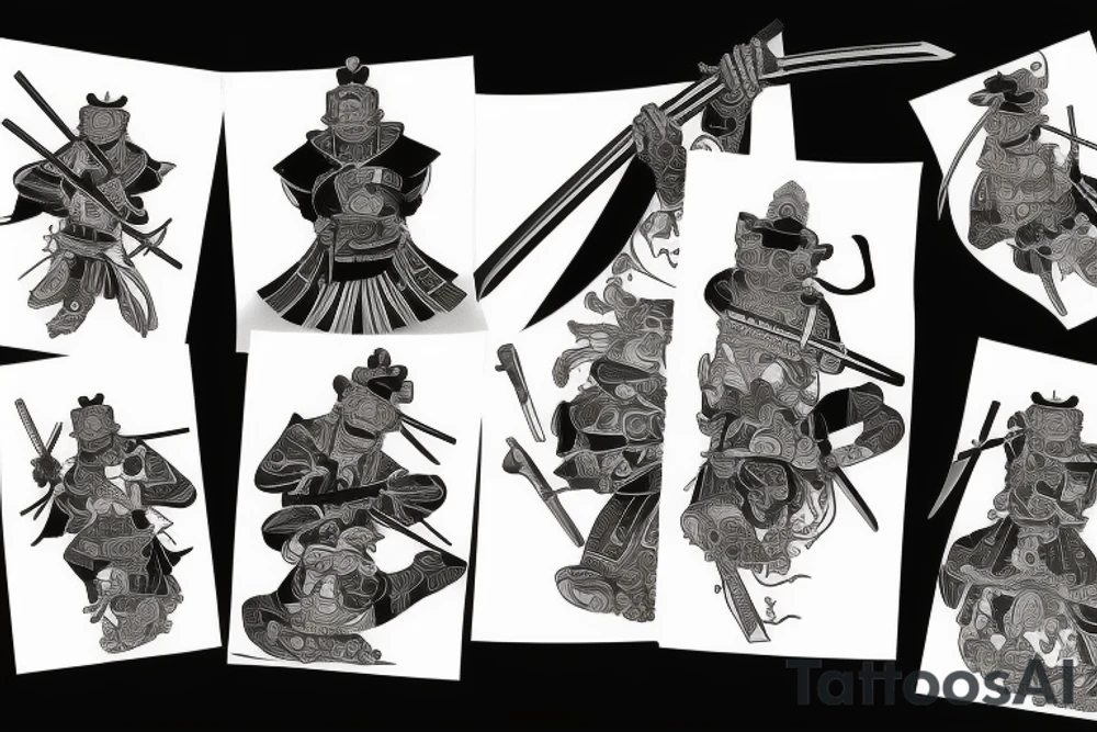 katana samurai-style tattoo idea