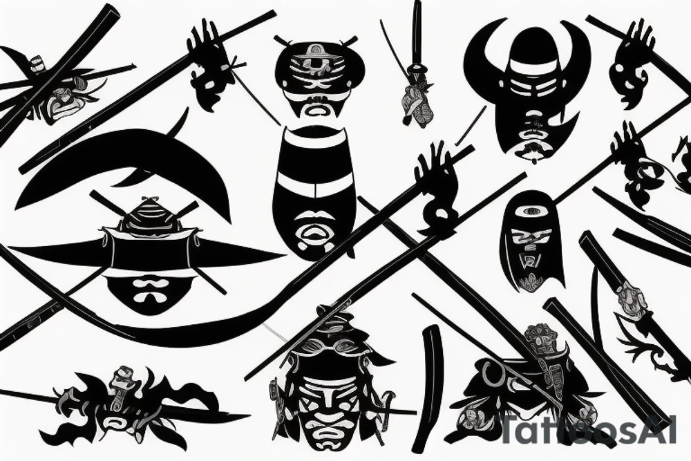 katana samurai-style tattoo idea