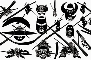 katana samurai-style tattoo idea