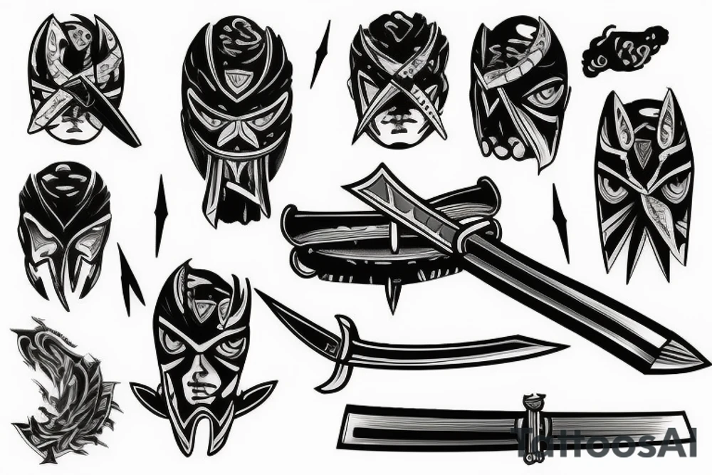 katana blade tattoo idea