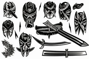 katana blade tattoo idea