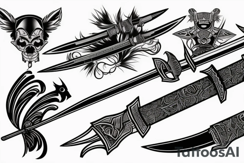 katana blade tattoo idea