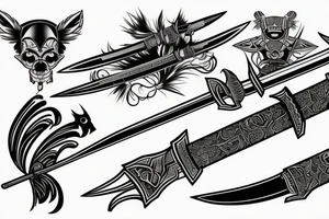 katana blade tattoo idea