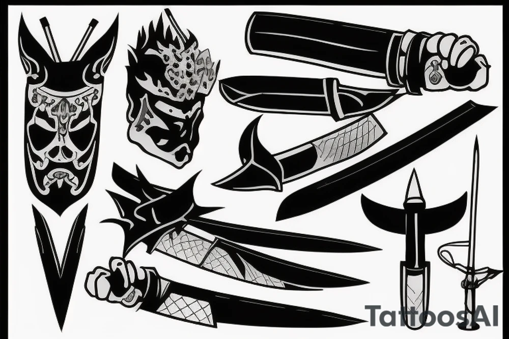 katana blade tattoo idea