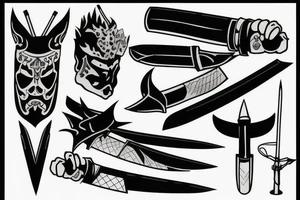 katana blade tattoo idea